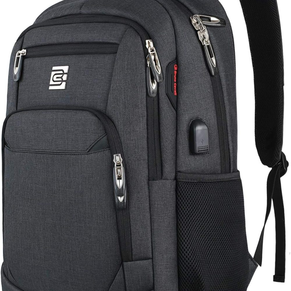 Laptop Backpack,Business Travel Anti Theft Slim Durable Laptops Backpack with USB Charging Port,Water Resistant College Computer Bag for Women & Men Fits 15.6 Inch Laptop and Notebook - Black